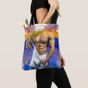 Bolsa Tote protuberância muscular homem SlipperyJoe's six-pac