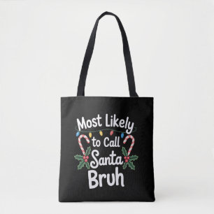Bolsa Tote Provavelmente Ligar para o Papai Noel Natal em Fam