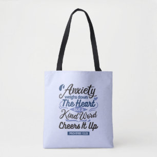 Bolsa Tote Provérbios 12:25 Versículo Bíblico – Arte de Palav