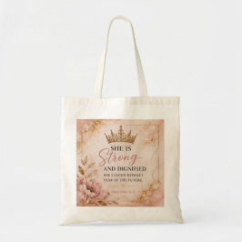 Bolsa Tote Provérbios 31:25 Inspirador Forte & Digno 