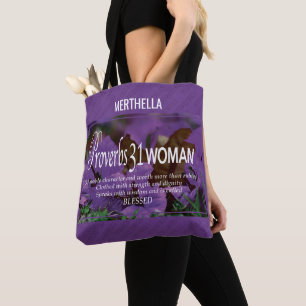 Bolsa Tote Provérbios roxos 31