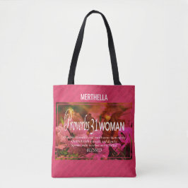 Bolsa Tote Proverbs Rosa 31 Mulher