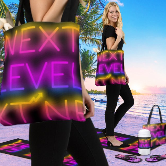 Bolsa Tote Próximo Nível Tahiti Sunset Large Neon Black (Criador carregado)