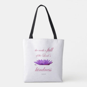 Bolsa Tote psalm 33 doçura roxa