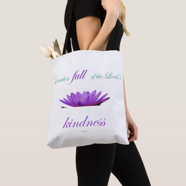Bolsa Tote psalm 33 doçura roxa (Close Up)