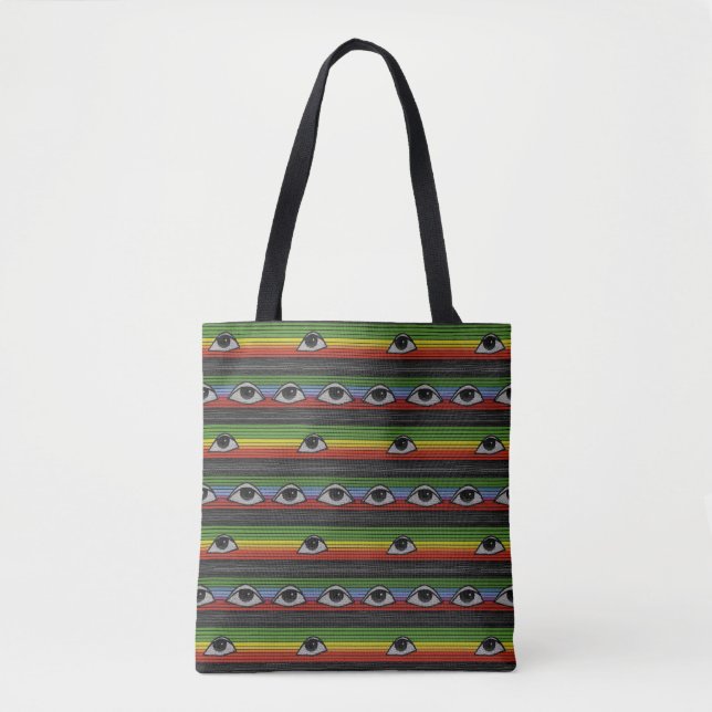 Bolsa Tote Psicodélico - Padrão de Olhos (Frente)
