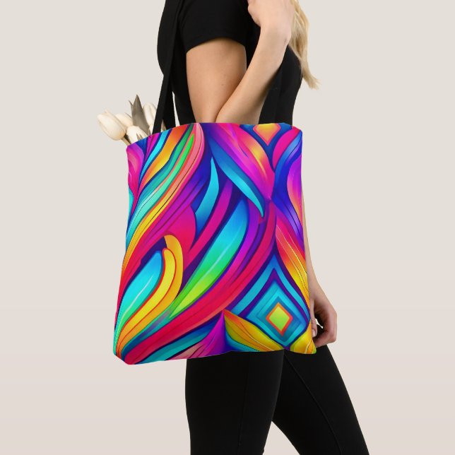 Bolsa Tote Psicodélico Rainbow Vortex (Close Up)