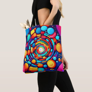 Bolsa Tote Psicodélico Vórtex de Cor