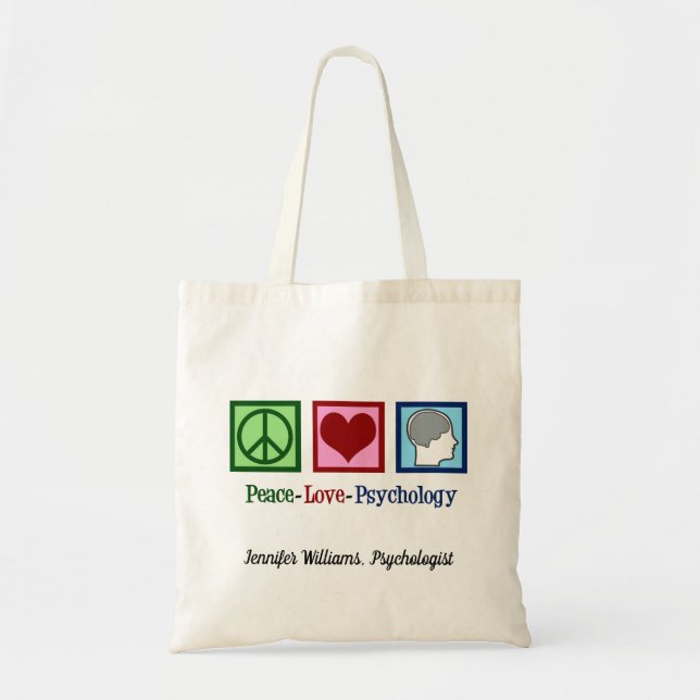 Bolsa Tote Psicologia do Amor pela Paz Personalizada (Frente)