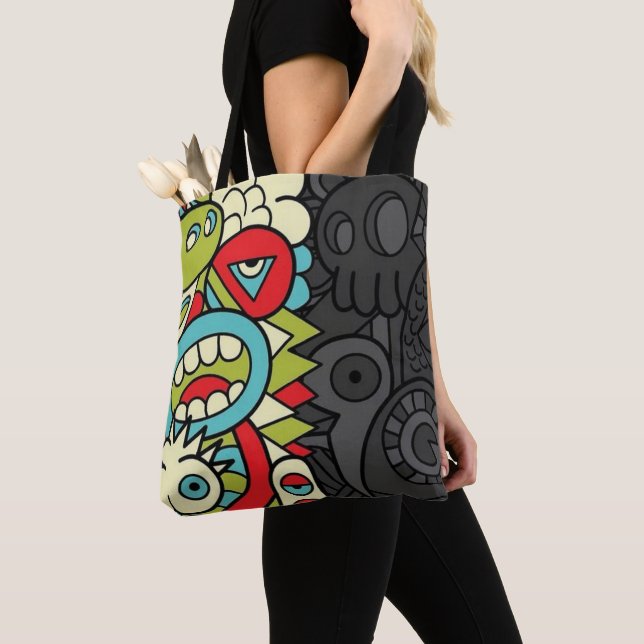 Bolsa Tote Psychedelic Patterns (Close Up)