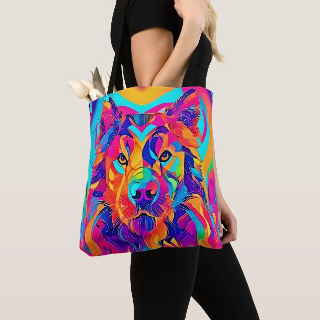 Bolsa Tote Psychedelic Wolf Majestade (Close Up)