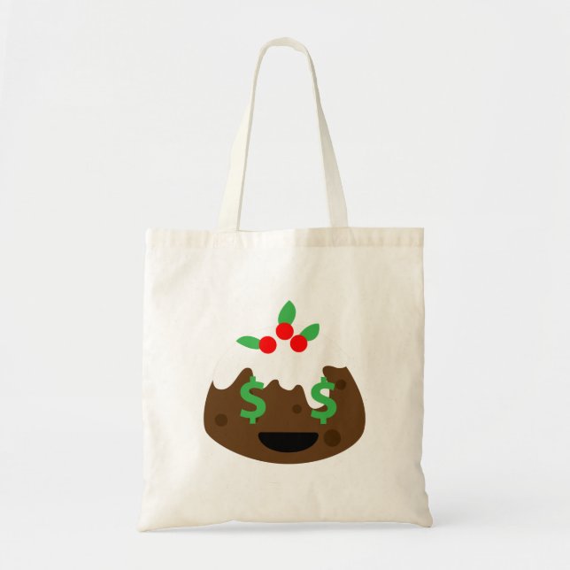 Bolsa Tote pudim de natal com olhos de dinheiro (Frente)