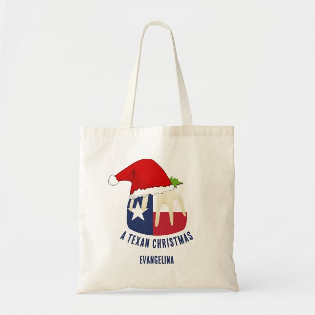 Bolsa Tote Pudim de NATAL TEXANO Personalizado (Frente)