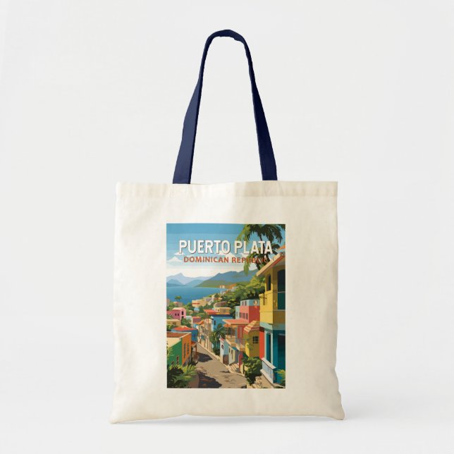 Bolsa Tote Puerto Plata República Dominicana Viagem Art Vinta (Frente)