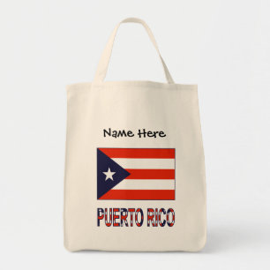 Bolsa Tote Puerto Rico e Bandeira de Porto Rico Personalizado