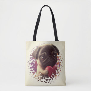 Bolsa Tote Pug, Animal, Natureza