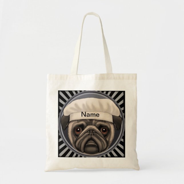 Bolsa Tote Pug Chef (Frente)
