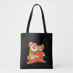 Bolsa Tote Pug Colorido - Pop Art Engraçado, Arte Artista, P