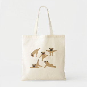 Bolsa Tote Pug dog fazendo yoga Tote bag