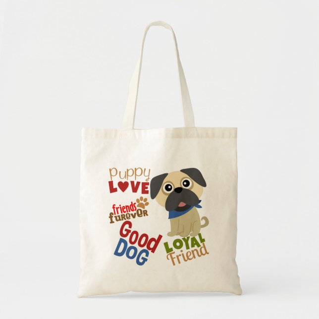 Bolsa Tote Pug Dog Melhor Amigo (Frente)