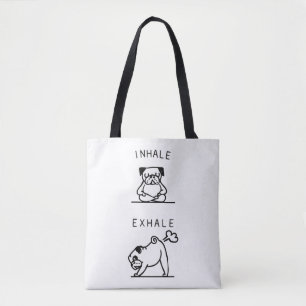 Bolsa Tote Pug Exercício de Respiração