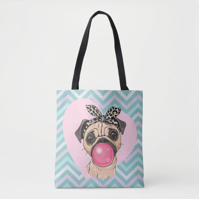 Bolsa Tote Pug Gato (Frente)
