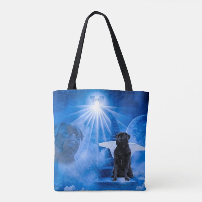 Bolsa Tote Pug in Heaven as Angel Sympathy (Verso)