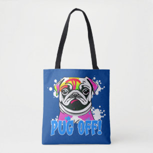 Bolsa Tote Pug Off! Pug Grafite Paint Pug