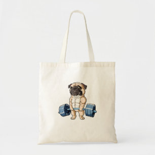 Bolsa Tote Pug Pesando Levantando Engraçados Homens Malhaç