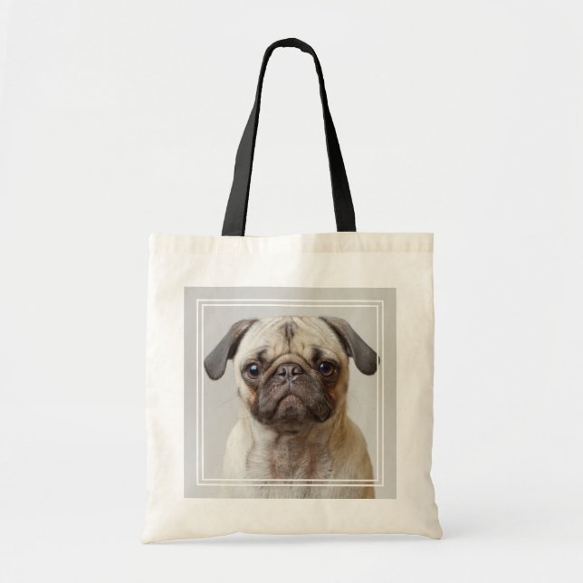 Bolsa Tote Pug Portrait (Frente)