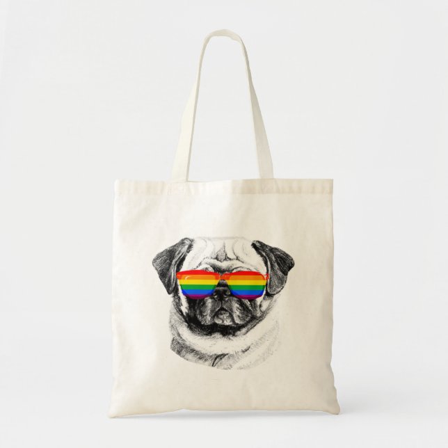 Bolsa Tote Pug Pride Óculos de sol (Frente)