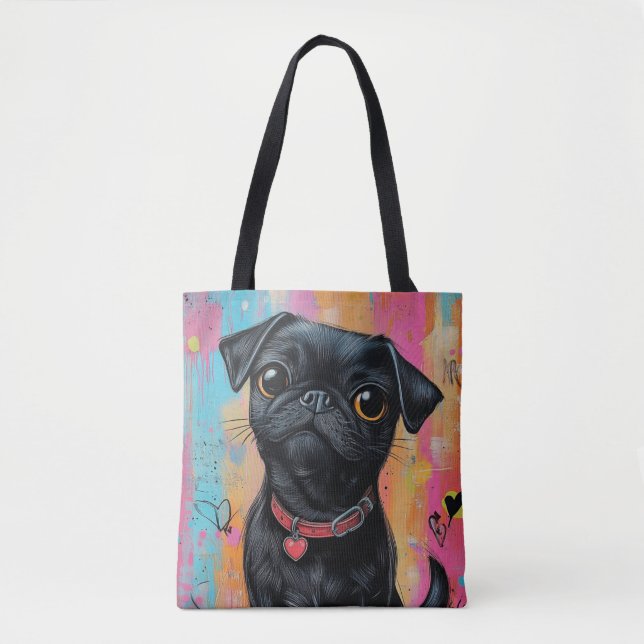 Bolsa Tote Pug Sweetheart Stealer do Coração (Frente)