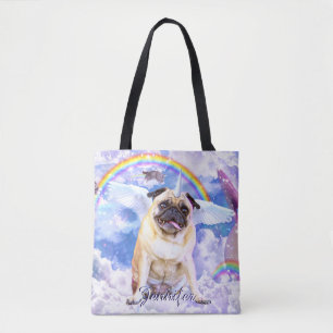 Bolsa Tote Pug unicorn - Pugicorn bonito