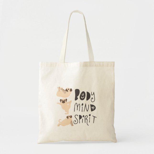 Bolsa Tote Pugs de Ioga (Frente)