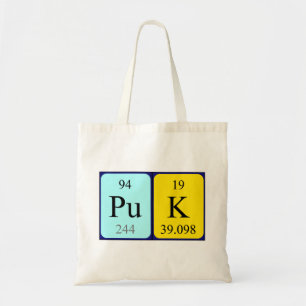 Bolsa Tote Puk periódico nome da mesa tot saco
