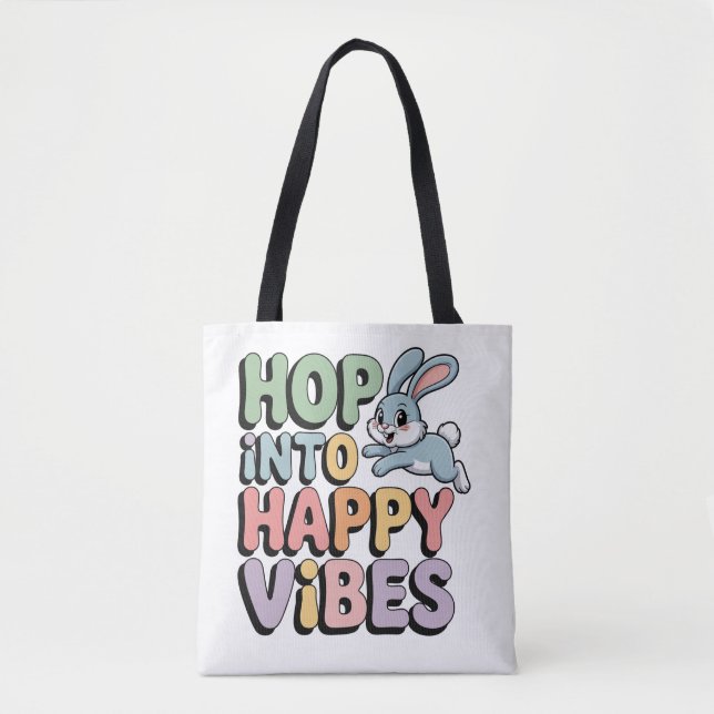Bolsa Tote Pular Para Vibrações Felizes Saco de Compras Easte (Frente)