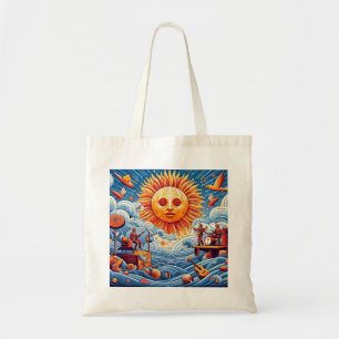 Bolsa Tote Pulmão do Oceano Solto: Arte Vibrante no Festival