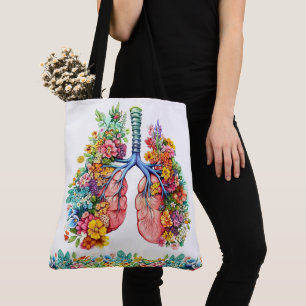 Bolsa Tote Pulmões Florais - Ver Verso