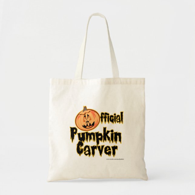 Bolsa Tote Pumpkin Carver oficial no Diversão do Halloween (Frente)