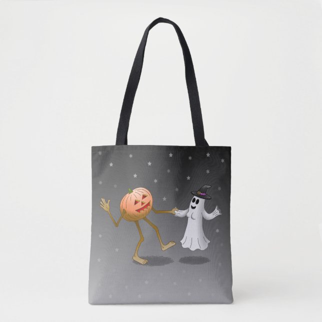 Bolsa Tote Pumpkin dançante e fantasma (Frente)