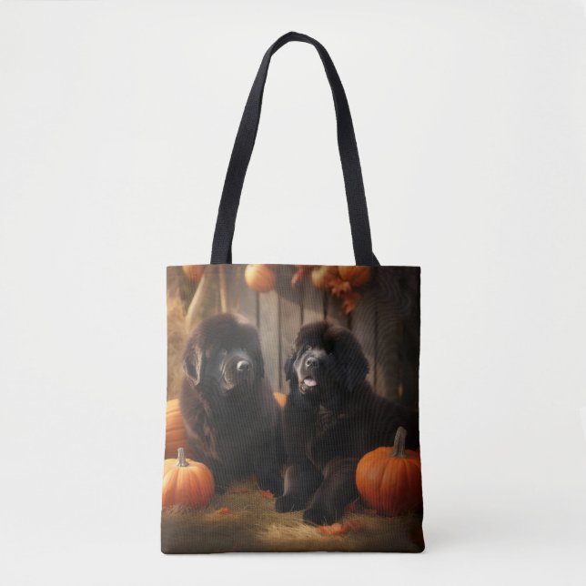 Bolsa Tote Pumpkin de Delícia de outono de Terra Nova (Frente)