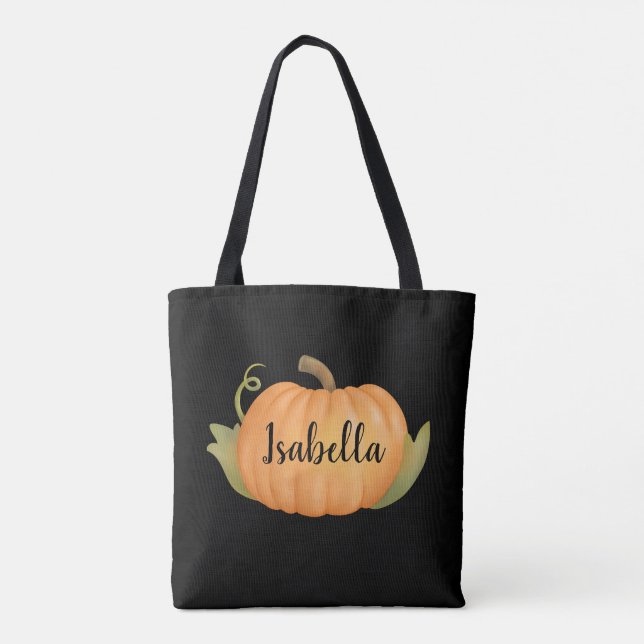 Bolsa Tote Pumpkin de queda personalizado (Verso)