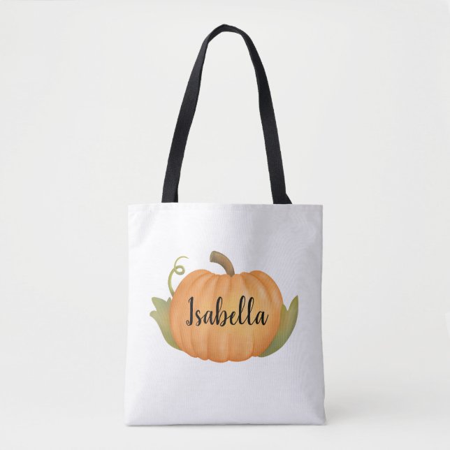 Bolsa Tote Pumpkin de queda personalizado (Frente)