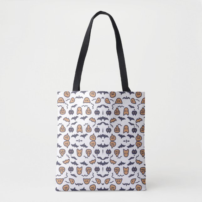 Bolsa Tote Pumpkin Doodle Assustador do Halloween (Frente)
