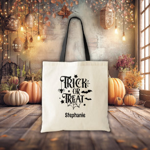 Bolsa Tote Pumpkin Face Jack O Lanterna Com Nome
