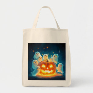 Bolsa Tote Pumpkin Glow Party Watercolor