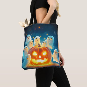 Bolsa Tote Pumpkin Glow Party Watercolor