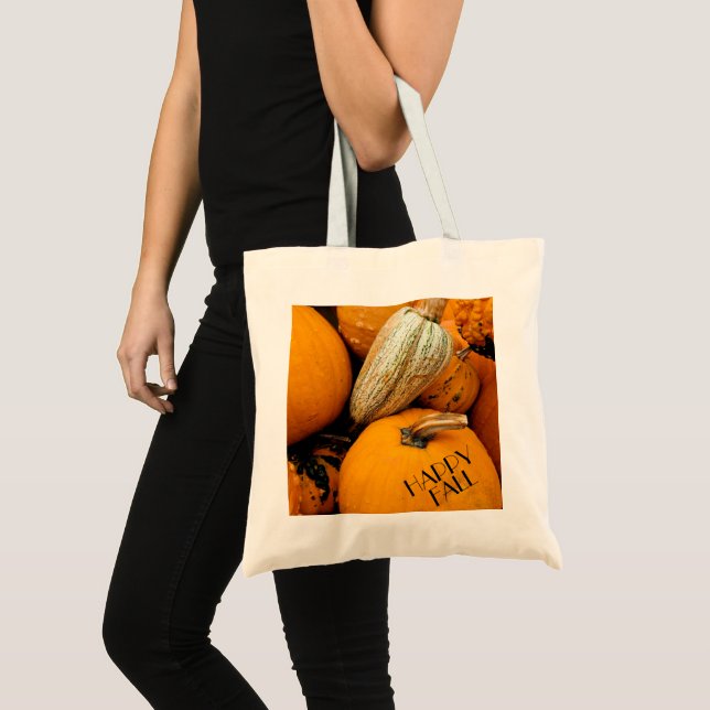 Bolsa Tote Pumpkin-Happy Fall Tote Bag (Frente (produto))