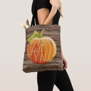 Bolsa Tote Pumpkin Laranja Feliz Queda Pumpkin em Aviões