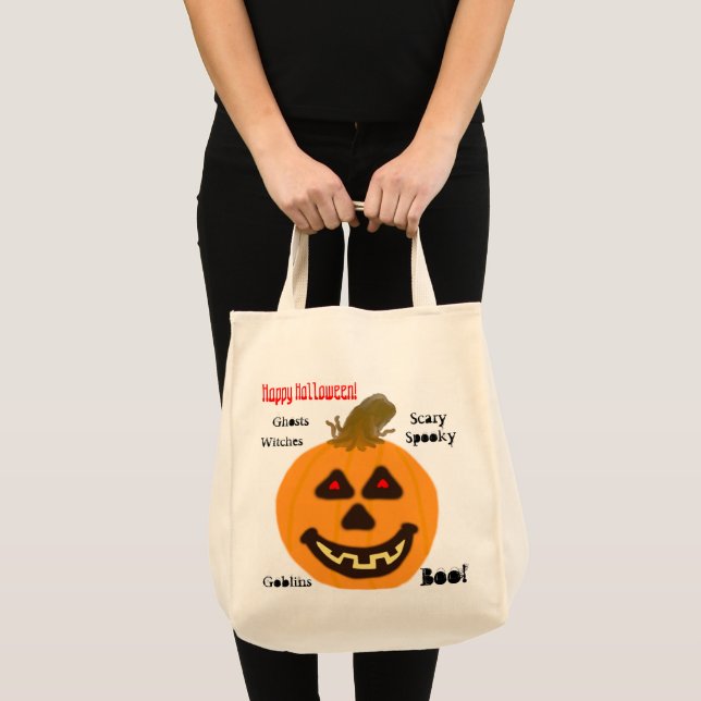 Bolsa Tote Pumpkin Laranja Halloween (Frente (produto))
